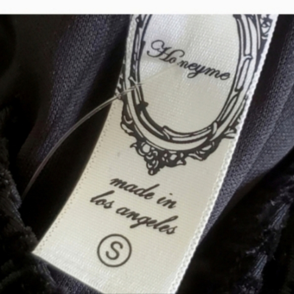 Velvet Black Jacquard Bell Sleeve Mini Dress Boho Retro Glam – Small - Picture 3 of 8